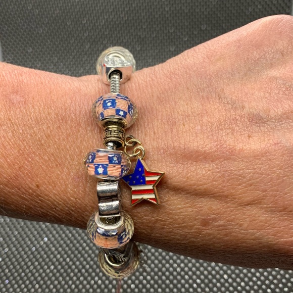 Chroma, Enameled Military Wife Charm Bracelet - Picture 6 of 6